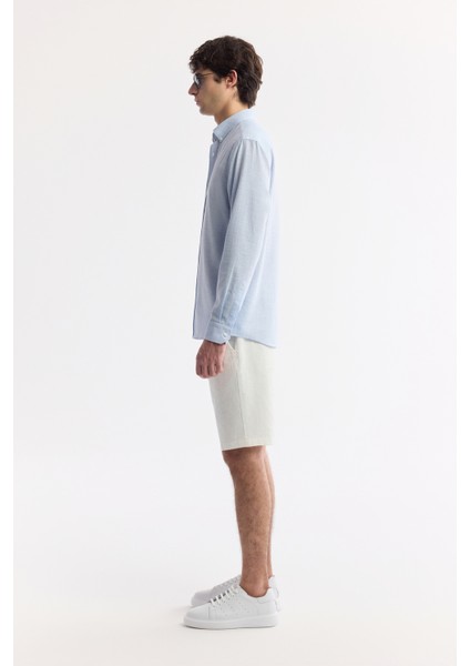 Erkek Açık Mavi Düğmeli Yaka Kolay Ütülenir Pamuklu Regular Fit Gömlek A51Y2130 modelleri