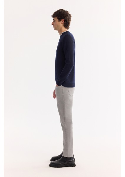 Erkek Lacivert Bisiklet Yaka Yün Karışımlı Triko Regular Fit Kazak B005013 modelleri