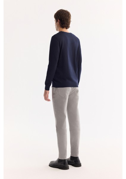 Erkek Lacivert Bisiklet Yaka Yün Karışımlı Triko Regular Fit Kazak B005013 fırsatları