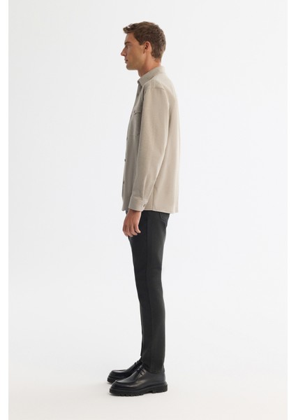 Erkek Bej Klasik Yaka Diyagonel Jersey Comfort Fit Gömlek Ceket A42Y2015 fırsatları