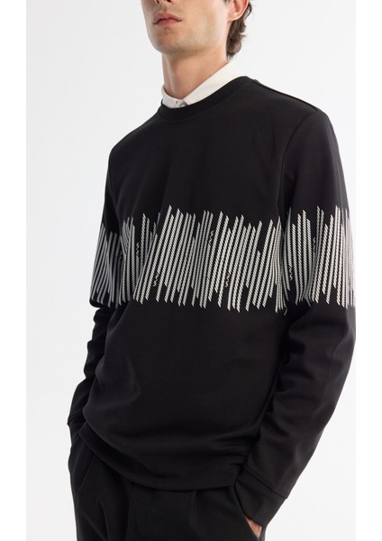 Erkek Siyah Bisiklet Yaka Sweatshirt B001203 fiyatları