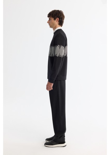 Erkek Siyah Bisiklet Yaka Sweatshirt B001203 modelleri