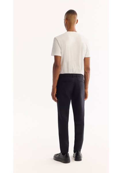Erkek Siyah Yanı Lastikli Hızlı Kuruyan Kırışmayan Slim Fit Pantolon A52Y3077