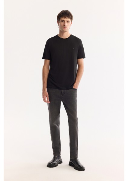 Erkek Antrasit Pamuklu Eskitme Yıkamalı Madrid Comfort Slim Fit Jean Pantolon A52Y3503