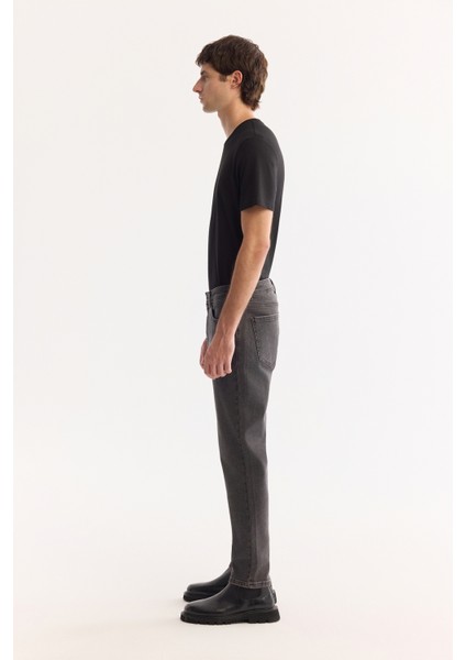 Erkek Antrasit Pamuklu Eskitme Yıkamalı Madrid Comfort Slim Fit Jean Pantolon A52Y3503 fırsatları