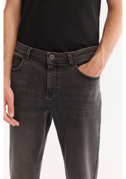 Erkek Antrasit Pamuklu Eskitme Yıkamalı Madrid Comfort Slim Fit Jean Pantolon A52Y3503