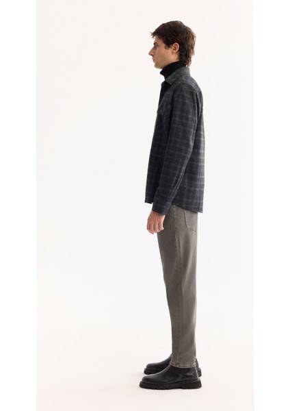 Erkek Antrasit Klasik Yaka Soft Touch Kolay Ütülenen Ekoseli Comfort Fit Gömlek Ceket A52Y2110 modelleri