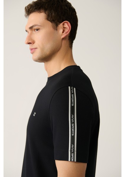 Erkek Siyah Soft Touch Bisiklet Yaka Baskılı Regular Fit T-Shirt A41Y1327 indirimleri