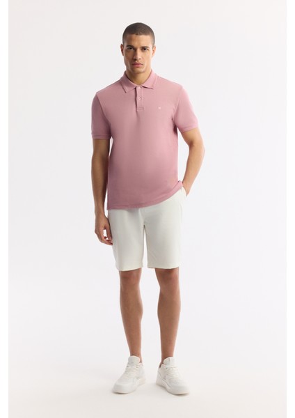 Erkek Gül Kurusu Kıvrılmaz Polo Yaka %100 Pamuk Basic Regular Fit T-Shirt B001032 fırsatları