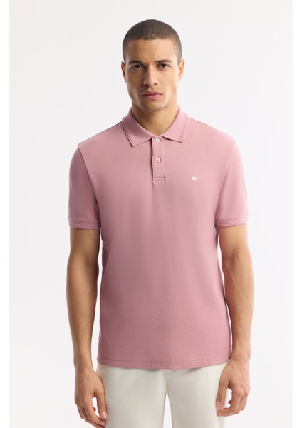 Erkek Gül Kurusu Kıvrılmaz Polo Yaka %100 Pamuk Basic Regular Fit T-Shirt B001032 indirimleri