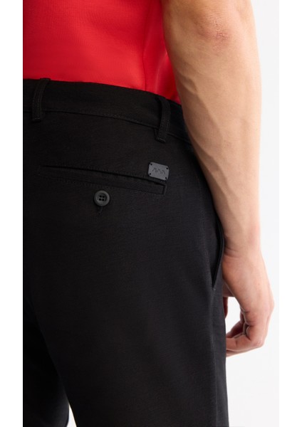 Erkek Siyah Klasik Bel Elastan Chino Slim Fit Pantolon A42Y3021 indirimleri