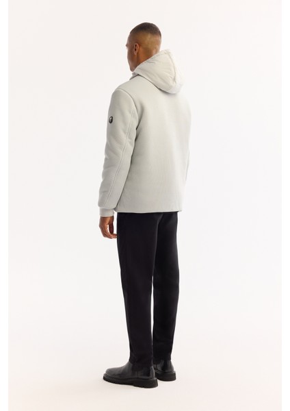 Erkek Gri Kapüşonlu Su İtici Rüzgar Geçirmez -5°C Dayanıklı Şişme Comfort Fit Mont A52Y6155 fırsatları