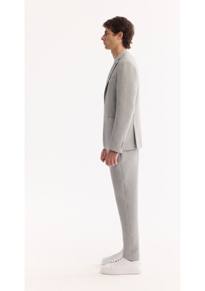 Erkek Gri Mono Yaka Bi-Stretch Hafif Dokulu Blazer Comfort Slim Fit Ceket A52Y4003 modelleri