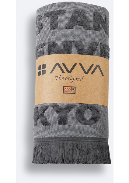 Erkek Antrasit Desenli %100 Pamuk Plaj Havlusu A51Y8200