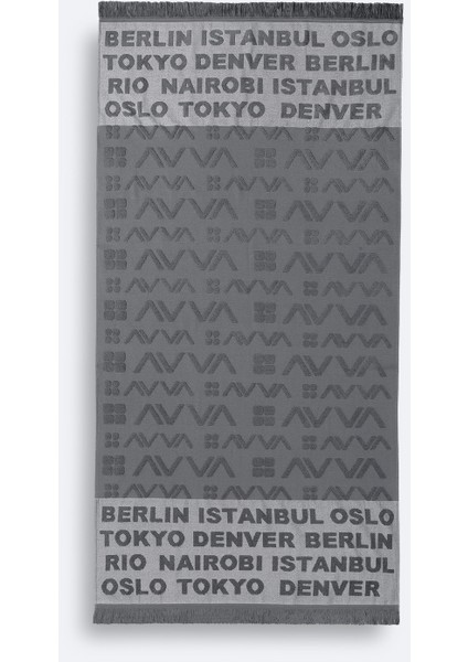 Erkek Antrasit Desenli %100 Pamuk Plaj Havlusu A51Y8200 fiyatları