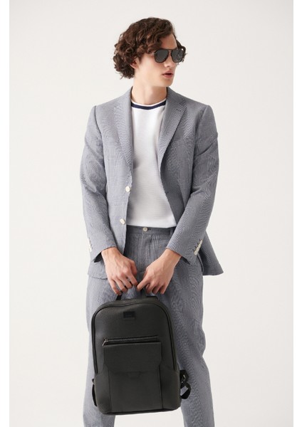 Erkek Lacivert Astarsız Ekose Çift Yırtmaçlı Ceket A31Y4015 fırsatları