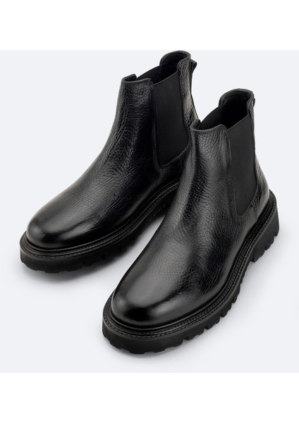 Erkek Siyah %100 Deri Esnek Taban Chelsea Bot A52Y8001 fiyatları