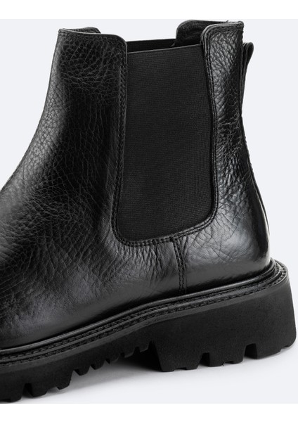 Erkek Siyah %100 Deri Esnek Taban Chelsea Bot A52Y8001 modelleri