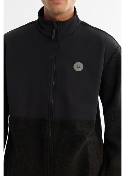 Erkek Siyah Soğuğa Dayanıklı Dik Yaka Fermuarlı Polar Regular Fit Sweatshirt A42Y1311 fiyatları