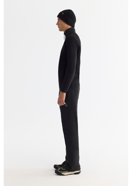 Erkek Siyah Soğuğa Dayanıklı Fermuarlı Dik Yaka Polar Regular Fit Sweatshirt A42Y1380 modelleri