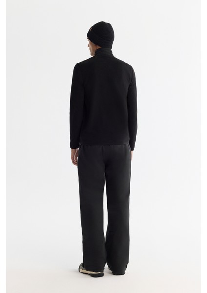 Erkek Siyah Soğuğa Dayanıklı Fermuarlı Dik Yaka Polar Regular Fit Sweatshirt A42Y1380 fırsatları