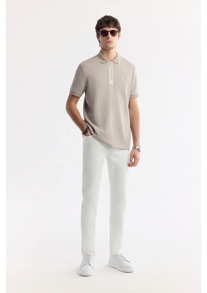 Erkek Gri Polo Yaka Bi-Stretch Baskılı İnterlok Regular Fit T-Shirt A51Y1007 indirimleri