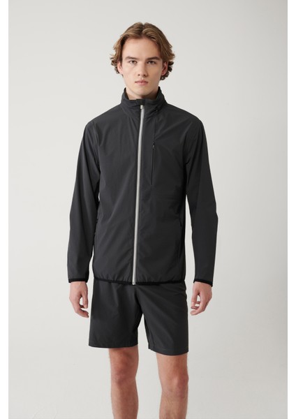 Erkek Antrasit Dik Yaka Kapüşonlu Fermuarlı Su itici Bi-Stretch Comfort Fit Mont A41Y6035 indirimleri