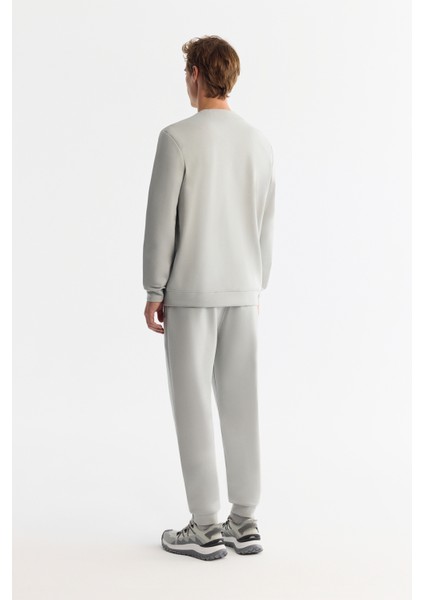 Erkek Gri Bisiklet Yaka Esnek Yumuşak Doku İnterlok Kumaş Basic Regular Fit Sweatshirt B001100 modelleri