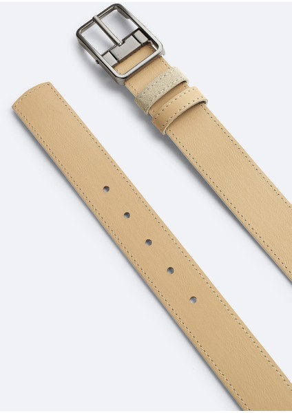 Erkek Bej %100 Süet Deri Çift Taraflı Kemer A51Y9300 indirimleri