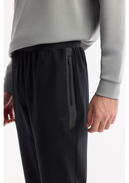 Erkek Siyah Beli Lastikli Teknik Kumaş Regular Fit Eşofman Altı A51Y3420 fırsatları