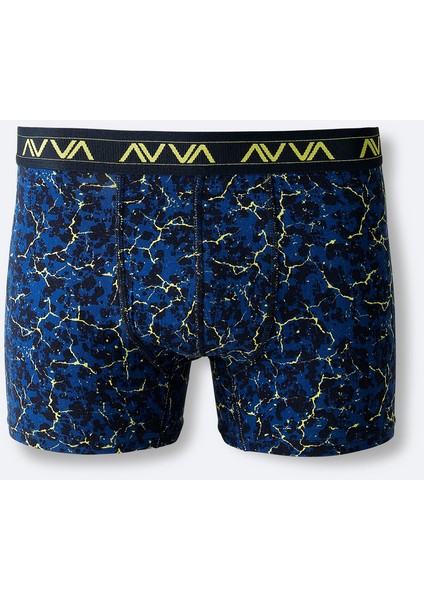 Erkek İndigo Desenli Pamuklu Tekli Regular Fit Boxer A42Y9531
