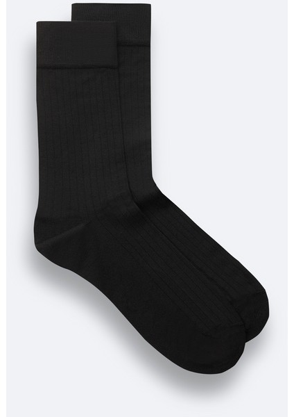 Erkek Siyah Merserize Karışımlı Fitilli Soket Çorap A42Y8517 fiyatları