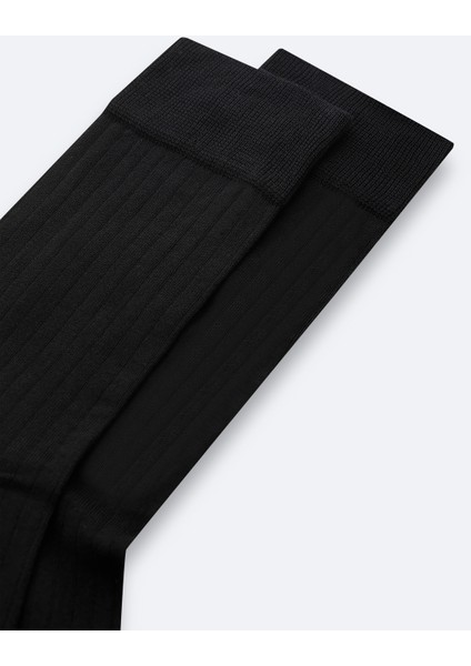 Erkek Siyah Merserize Karışımlı Fitilli Soket Çorap A42Y8517 modelleri
