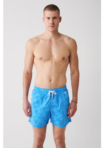 Erkek Mavi Çiçek Baskılı Deniz Şortu A31Y3809 fiyatları