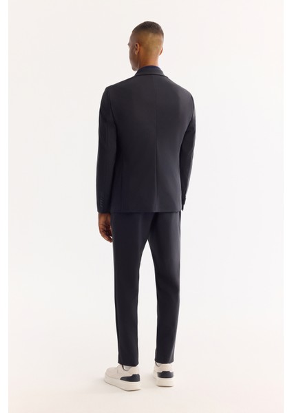 Erkek Lacivert Mono Yaka Bi-Stretch Su İtici Kırışmayan Blazer Comfort Slim Fit Ceket A52Y4009 fırsatları