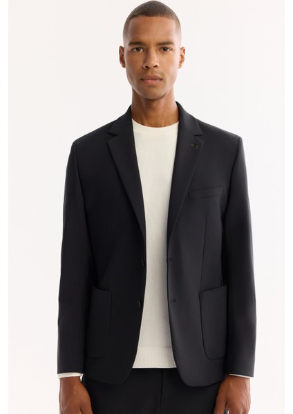 Erkek Siyah Mono Yaka Bi-Stretch Su İtici Kırışmayan Blazer Comfort Slim Fit Ceket A52Y4009 fiyatları