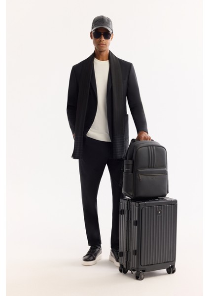 Erkek Siyah Mono Yaka Bi-Stretch Su İtici Kırışmayan Blazer Comfort Slim Fit Ceket A52Y4009