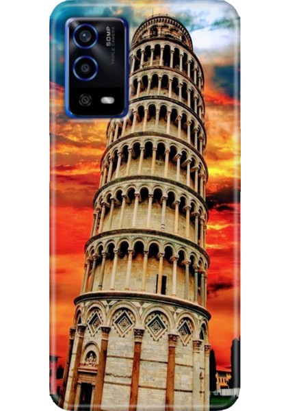 Oppo A55 4g Kılıf Silikon Tasarım Stok Pizza Kulesi