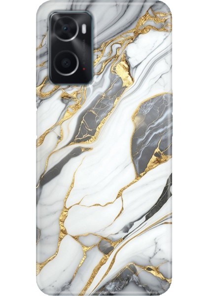 Oppo A76 Kılıf Silikon Tasarım Stok Arsos Mermer