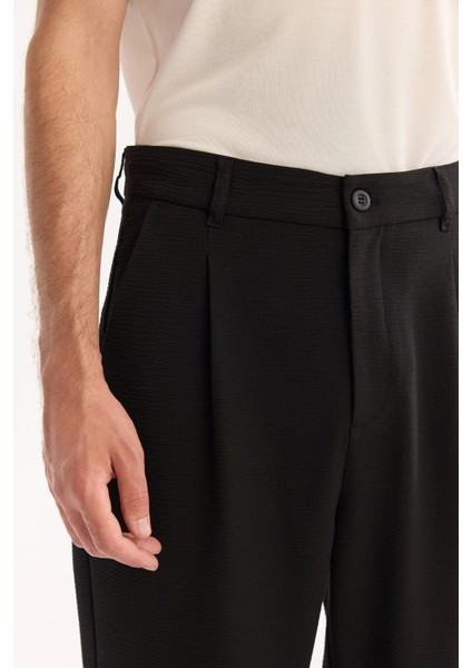 Erkek Siyah Klasik Bel Bi-Stretch Kolay Ütülenen Baggy Fit Pantolon A52Y3042 indirimleri