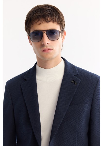 Erkek Lacivert Mono Yaka Bi-Stretch Hafif Dokulu Blazer Comfort Slim Fit Ceket A52Y4013 fiyatları