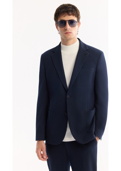 Erkek Lacivert Mono Yaka Bi-Stretch Hafif Dokulu Blazer Comfort Slim Fit Ceket A52Y4013 indirimleri