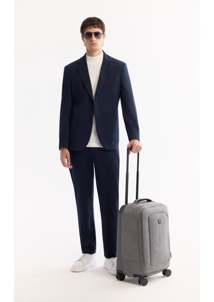 Erkek Lacivert Mono Yaka Bi-Stretch Hafif Dokulu Blazer Comfort Slim Fit Ceket A52Y4013