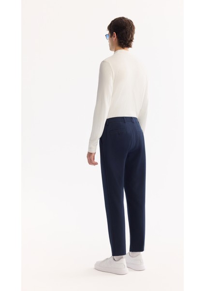Erkek Lacivert Yani Lastikli Bi-Stretch Hafif Slim Fit Pantolon A52Y3213 modelleri