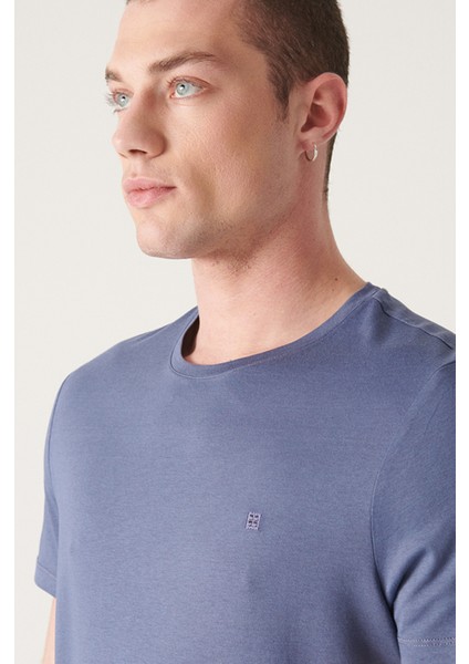 Erkek İndigo Bisiklet Yaka Soft Touch Basic Regular Fit T-Shirt B001171 fiyatları