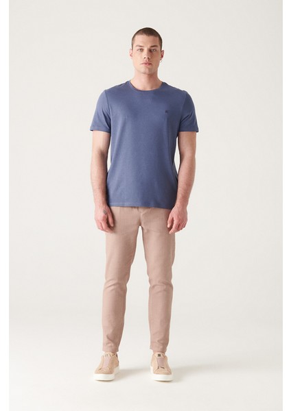 Erkek İndigo Bisiklet Yaka Soft Touch Basic Regular Fit T-Shirt B001171 indirimleri