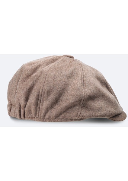 Erkek Vizon Yün Karışımlı Düğmeli Kasket Şapka A42Y9272 fiyatları