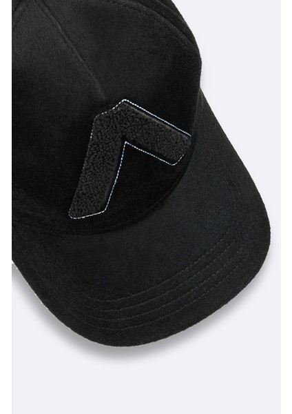 Erkek Siyah Yün Karışımlı Önü Nakış Detaylı Kaşe Şapka A42Y9255 modelleri