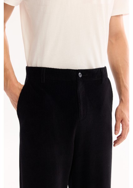 Erkek Siyah Pamuklu Soft Touch Baggy Fit Kadife Pantolon A52Y3001 indirimleri