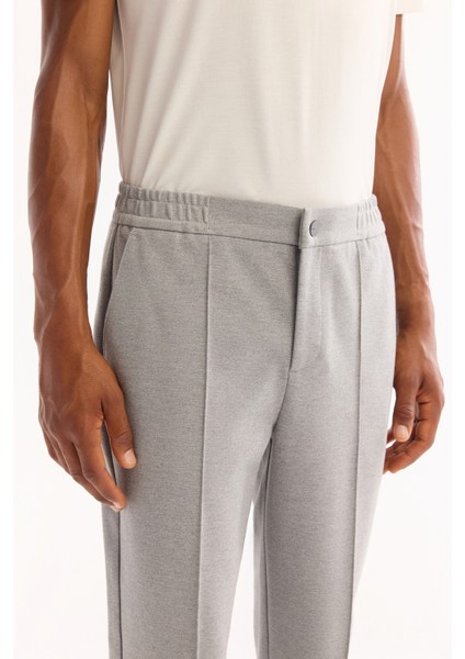 Erkek Gri Yanı Lastikli Pamuklu Viskon Karışımlı Relaxed Fit Pantolon A52Y3036 fırsatları